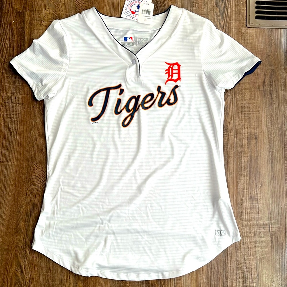 NWT! Detroit Tigers MLB women's drifit jersey top-M